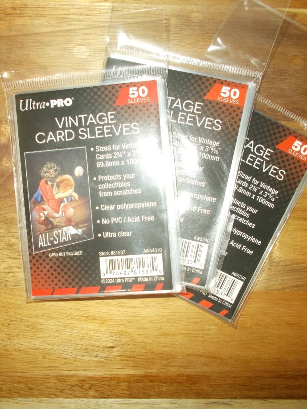 Ultra Pro Vintage Card Sleeves 3 PACK OF 50 (150 TOTAL SLEEVES) NEW SEALED